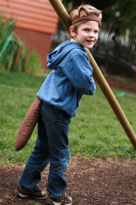 ears and tail costume|beaver ears and tail costume.